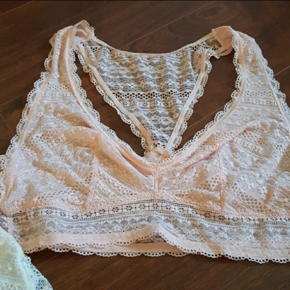 Light pink lace bralette